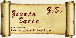 Života Dačić vizit kartica